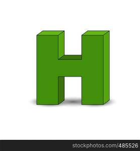 Three-dimensional image of the letter H. the Simulated 3D volume, simple design