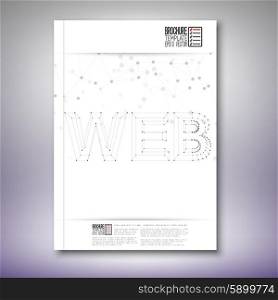 Three dimensional mesh stylish word web. Brochure, flyer or report for business, template vector.