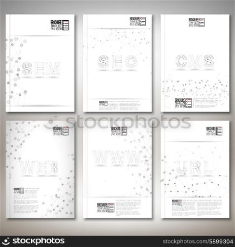 Three dimensional mesh stylish words- seo, web, www, url and other. Brochure, flyer or report for business, templates vector.