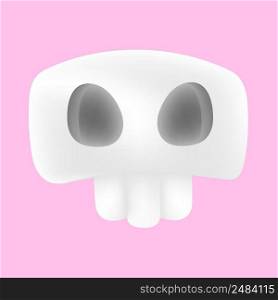 three dimensional scary white skull