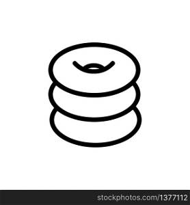 three donuts stack icon vector. three donuts stack sign. isolated contour symbol illustration. three donuts stack icon vector outline illustration