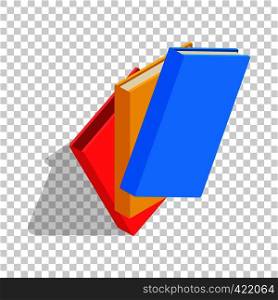 Three educational books isometric icon 3d on a transparent background vector illustration. Three educational books isometric icon