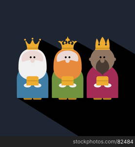 Three Kings on Epiphany day and a dark background