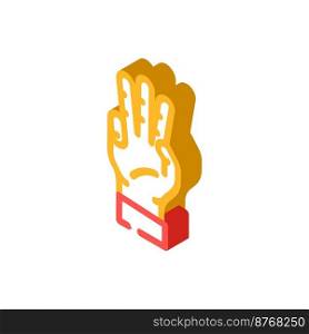 three number hand gesture isometric icon vector. three number hand gesture sign. isolated symbol illustration. three number hand gesture isometric icon vector illustration