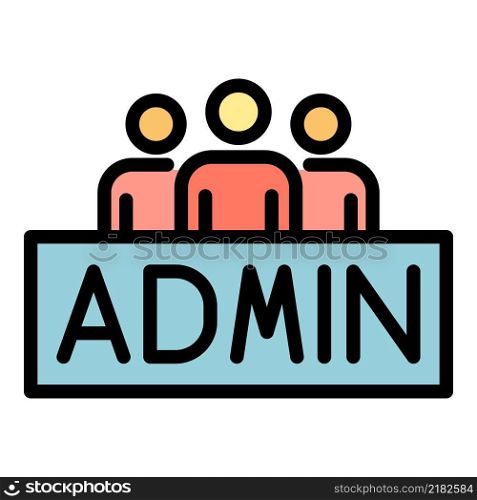 Three persons admin icon. Outline three persons admin vector icon color flat isolated. Three persons admin icon color outline vector