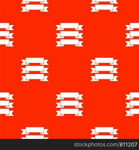 Three ribbons pattern repeat seamless in orange color for any design. Vector geometric illustration. Three ribbons pattern seamless