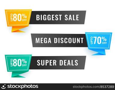 three sale banner with offer details