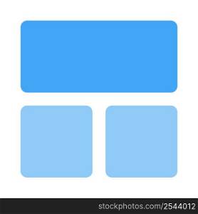 Three section blocks in a frame template layout