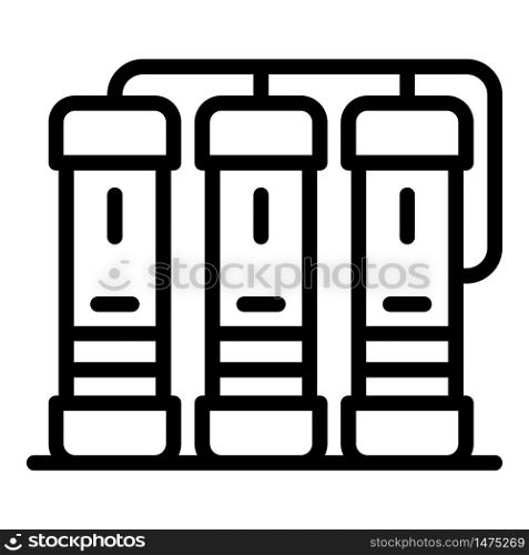 Three servers icon. Outline three servers vector icon for web design isolated on white background. Three servers icon, outline style