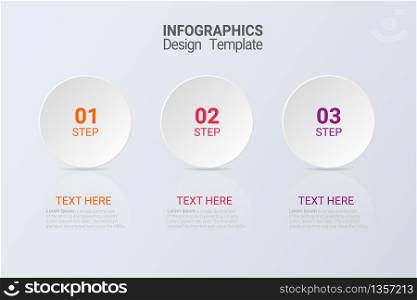 Three steps infographics. Vector business template for presentation and training.