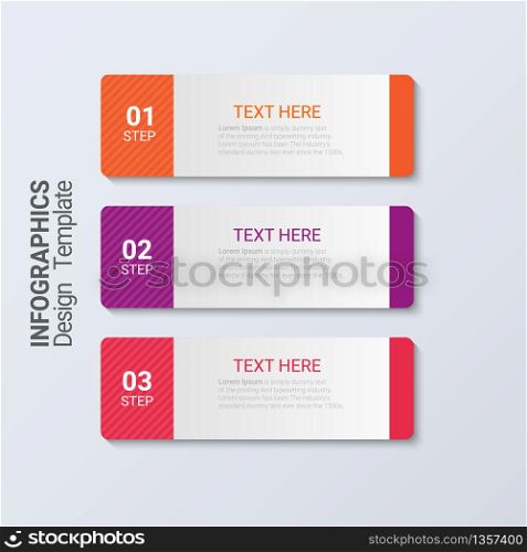 Three steps infographics. Vector business template for presentation and training.
