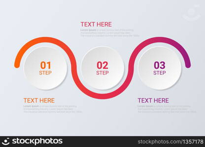 Three steps infographics. Workflow strategy or team work.