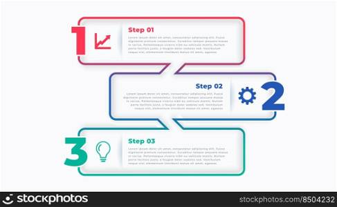 three steps line stylish infographic template