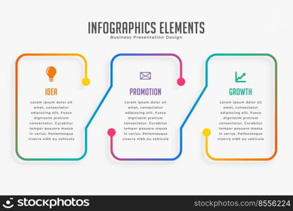 three steps modern infographic design template