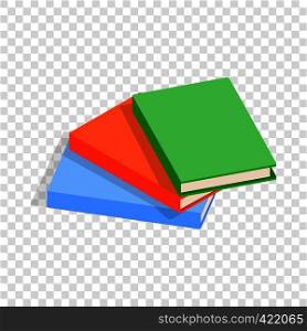 Three thin books isometric icon 3d on a transparent background vector illustration. Three thin books isometric icon