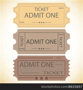 Three tickets vector image