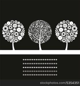 Three trees on a theme the industry. A vector illustration