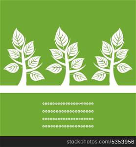 Three trees2. Three trees on a green background. A vector illustration