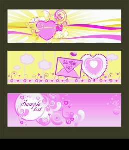 Three vector backgrounds with hearts for design