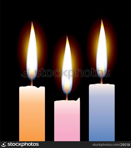 three vector candles