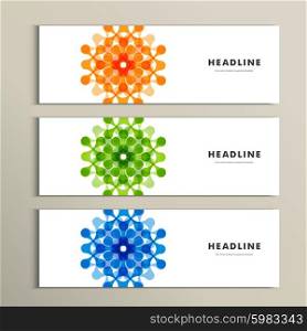 Three vector pattern abstract in banner design.. Three vector pattern abstract in banner design
