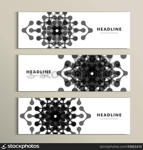 Three vector pattern abstract in banner design.. Three vector pattern abstract in banner design