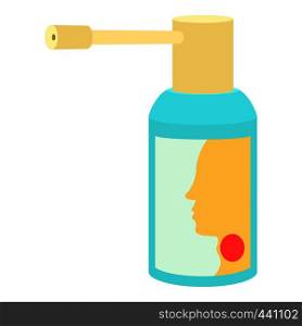 Throat spray medication icon. Cartoon illustration of throat spray medication vector icon for web. Throat spray medication icon, cartoon style