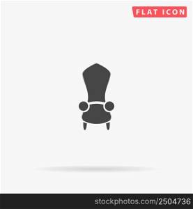 Throne flat vector icon. Glyph style sign. Simple hand drawn illustrations symbol for concept infographics, designs projects, UI and UX, website or mobile application.. Throne flat vector icon