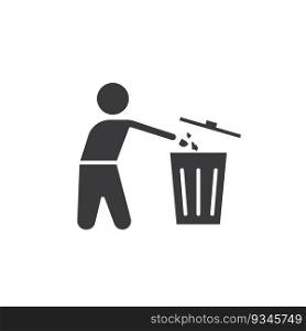 throw garbage  icon vector design template web