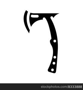 throwing axe tool glyph icon vector. throwing axe tool sign. isolated symbol illustration. throwing axe tool glyph icon vector illustration