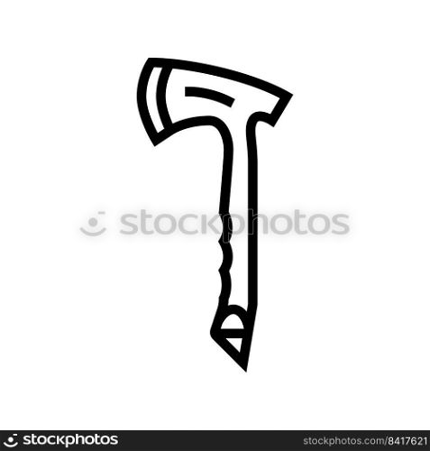 throwing axe tool line icon vector. throwing axe tool sign. isolated contour symbol black illustration. throwing axe tool line icon vector illustration
