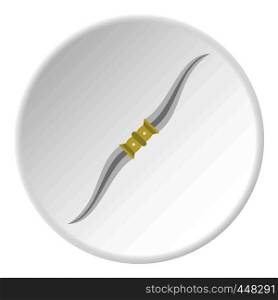 Throwing knife icon in flat circle isolated vector illustration for web. Throwing knife icon circle