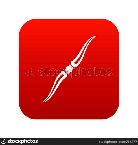 Throwing ninja knife icon digital red for any design isolated on white vector illustration. Throwing ninja knife icon digital red