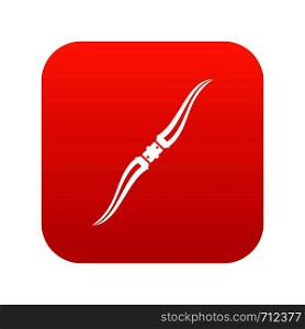Throwing ninja knife icon digital red for any design isolated on white vector illustration. Throwing ninja knife icon digital red