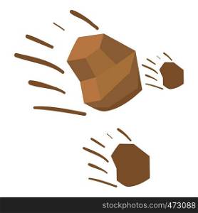 Throwing stones icon. Cartoon illustration of throwing stones vector icon for web. Throwing stones icon, cartoon style