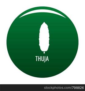 Thuja tree icon. Simple illustration of thuja tree vector icon for any design green. Thuja tree icon vector green