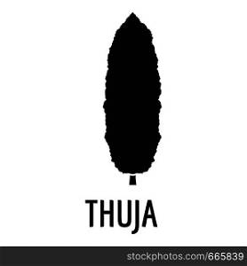 Thuja tree icon. Simple illustration of thuja tree vector icon for web. Thuja tree icon, simple black style