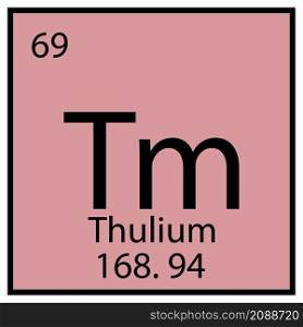 Thulium chemical element. Mendeleev table symbol. Square frame. Pink background. Vector illustration. Stock image. EPS 10.. Thulium chemical element. Mendeleev table symbol. Square frame. Pink background. Vector illustration. Stock image.