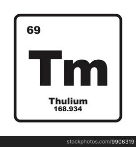 Thulium icon, chemical element in the periodic table