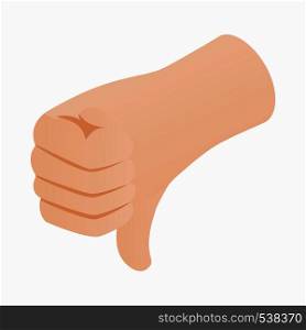 Thumb down gesture icon in isometric 3d style on a white background. Thumb down gesture icon, isometric 3d style