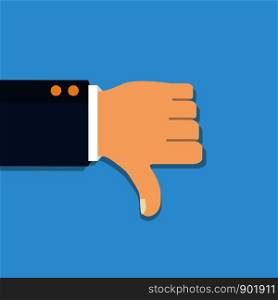 Thumb down vector icon. Isolated on a background. Dislike symbol. Vector illustration