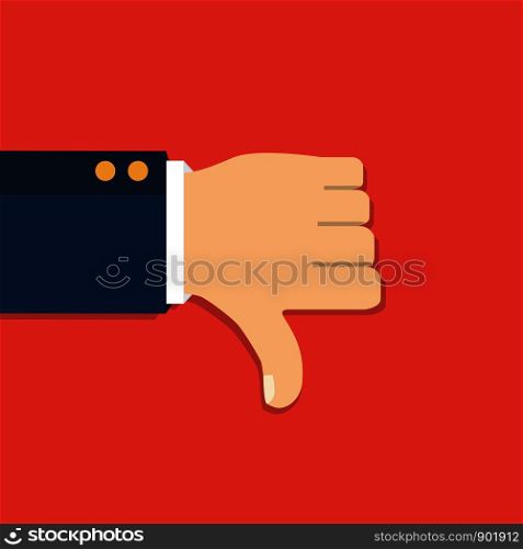 Thumb down vector icon. Isolated on a background. Dislike symbol. Vector illustration