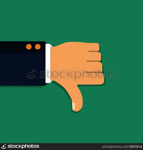 Thumb down vector icon. Isolated on a background. Dislike symbol. Vector illustration. Vector illustration. Thumb down vector icon. Isolated on a background. Dislike symbol.