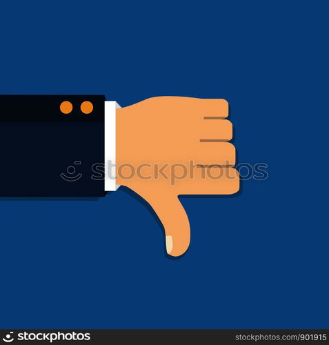 Thumb down vector icon. Isolated on a background. Dislike symbol. Vector illustration. Vector illustration. Thumb down vector icon. Isolated on a background. Dislike symbol.