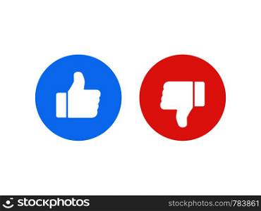 Thumb icons. like and dislike. vector stock illustration.