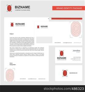 Thumb Impression Business Letterhead, Envelope and visiting Card Design vector template
