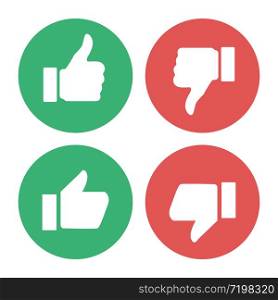 thumb up and down like isolated icons vector