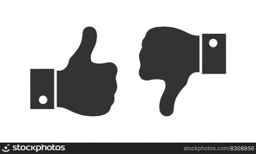 Thumb up and down. Vector illustration desing.