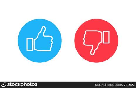 Thumb up and thumb down icon. Like and Dislike Vector illustration EPS 10. Thumb up and thumb down icon. Like and Dislike. Vector illustration EPS 10