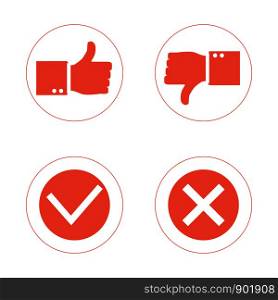 Thumb up and Thumb down symbol, icon. Isolated on a background. Like, dislike symbol. Vector illustration. Vector illustration. Thumb up and Thumb down symbol, icon. Isolated on a background. Like, dislike symbol.